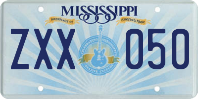 MS license plate ZXX050