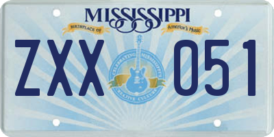 MS license plate ZXX051