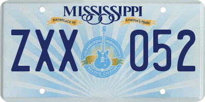 MS license plate ZXX052
