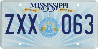MS license plate ZXX063
