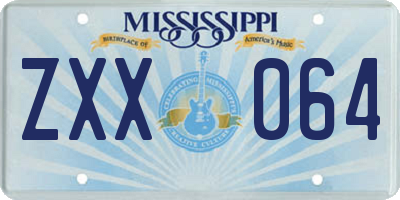MS license plate ZXX064