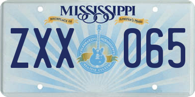 MS license plate ZXX065