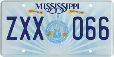 MS license plate ZXX066