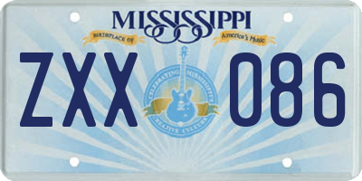 MS license plate ZXX086