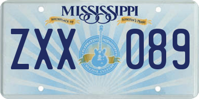MS license plate ZXX089