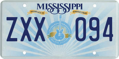 MS license plate ZXX094