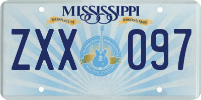 MS license plate ZXX097