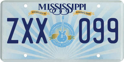 MS license plate ZXX099