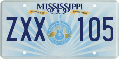 MS license plate ZXX105