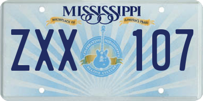 MS license plate ZXX107