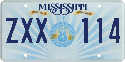 MS license plate ZXX114