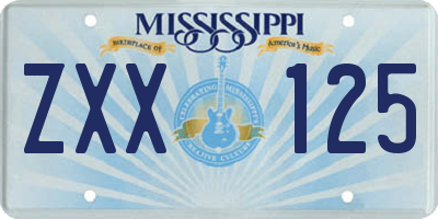 MS license plate ZXX125