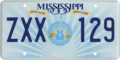 MS license plate ZXX129