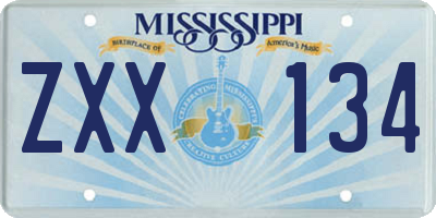 MS license plate ZXX134
