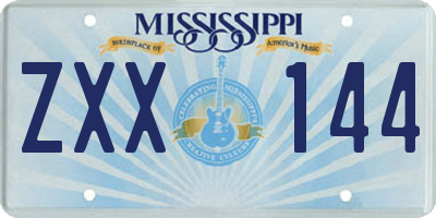 MS license plate ZXX144