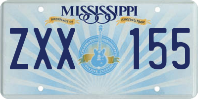 MS license plate ZXX155