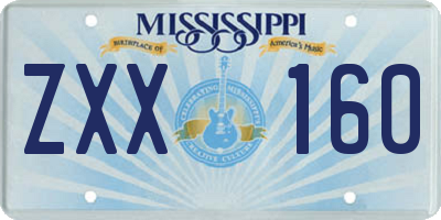 MS license plate ZXX160