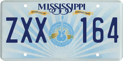 MS license plate ZXX164