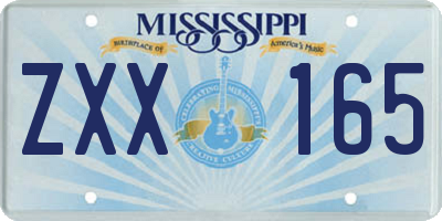 MS license plate ZXX165