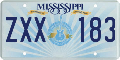 MS license plate ZXX183