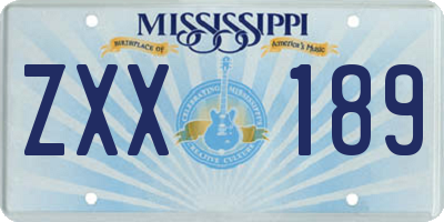 MS license plate ZXX189