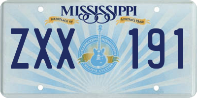 MS license plate ZXX191