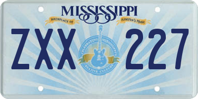 MS license plate ZXX227