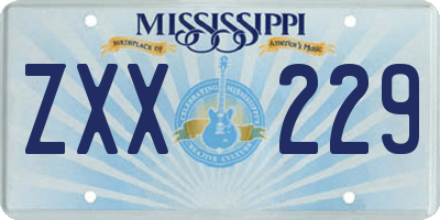 MS license plate ZXX229