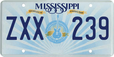 MS license plate ZXX239