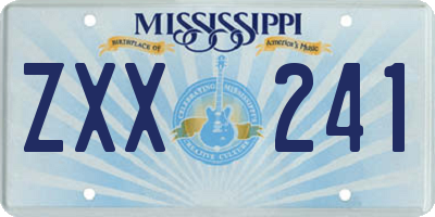 MS license plate ZXX241