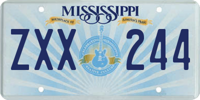 MS license plate ZXX244
