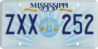 MS license plate ZXX252