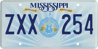 MS license plate ZXX254