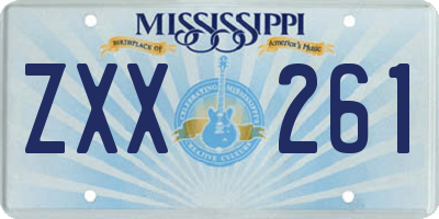 MS license plate ZXX261