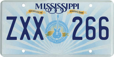 MS license plate ZXX266
