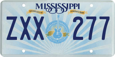 MS license plate ZXX277