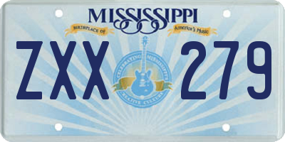 MS license plate ZXX279