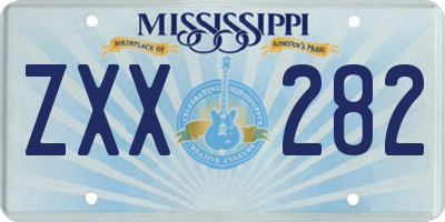 MS license plate ZXX282