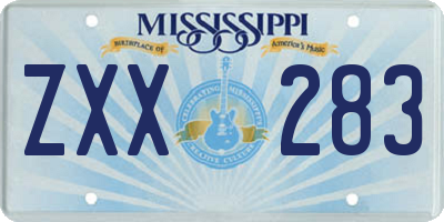 MS license plate ZXX283