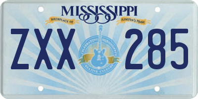 MS license plate ZXX285