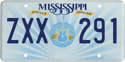MS license plate ZXX291