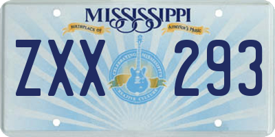 MS license plate ZXX293