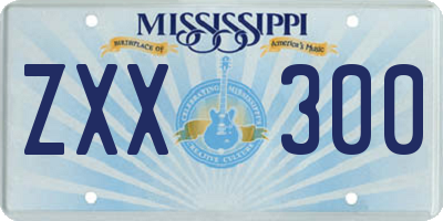 MS license plate ZXX300