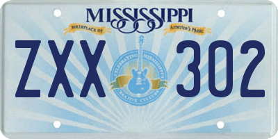 MS license plate ZXX302