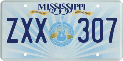 MS license plate ZXX307