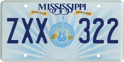MS license plate ZXX322