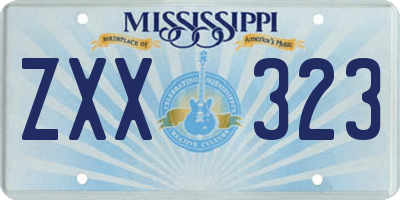 MS license plate ZXX323