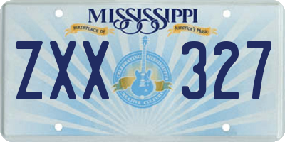 MS license plate ZXX327