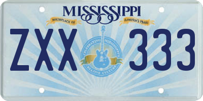 MS license plate ZXX333