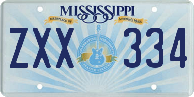 MS license plate ZXX334